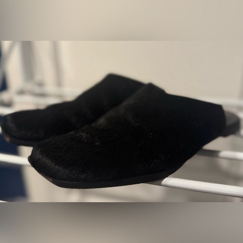 Wal & Pai calf hair iconic square mules